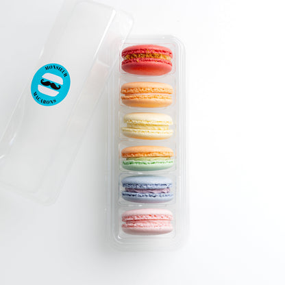 box of 6 assorted handcrafted macarons 