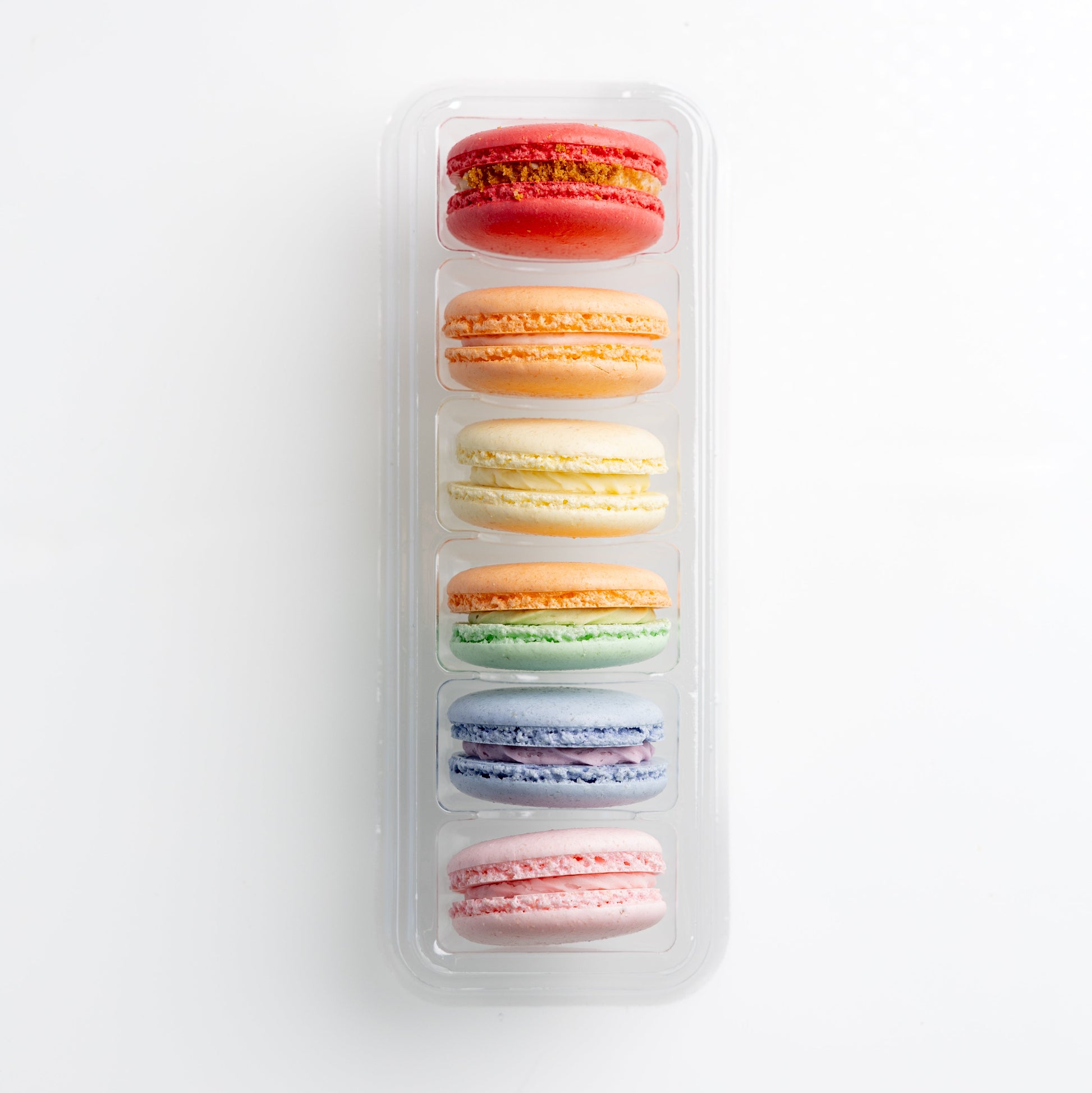 box of 6 assorted handcrafted macarons 