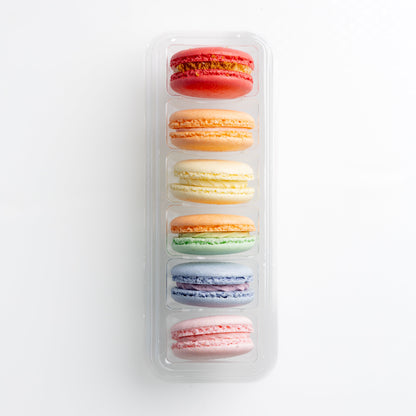 box of 6 assorted handcrafted macarons 