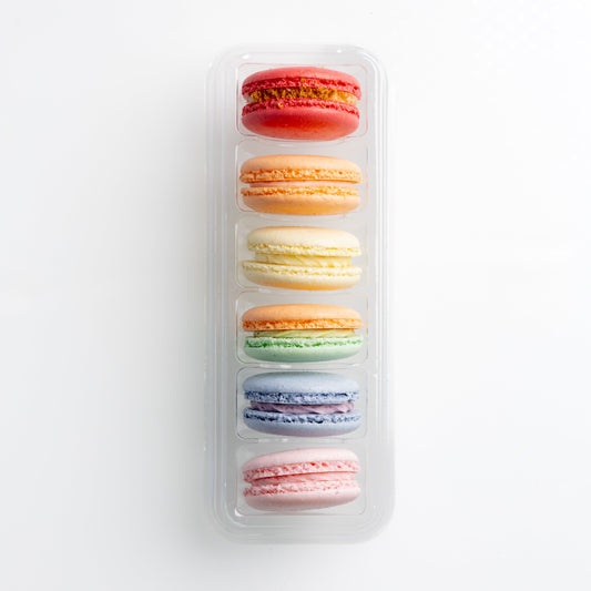 box of 6 assorted handcrafted macarons 